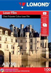 Lomond Lomond PET Film for b/w & color laser printers Clear A3, 50 sheets 1