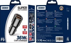 Ładowarka Jellico JELLICO ładowarka samochodowa F9 36W 2xUSB QC3.0 Czarny 6