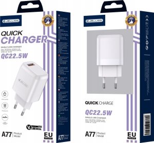 Ładowarka Jellico JELLICO ładowarka sieciowa A77 22,5W 1xUSB QC3.0 + kabel Micro USB Biały 6