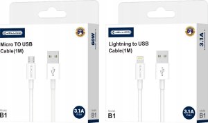 Kabel USB Jellico USB-A - microUSB 1 m Biały (6974929200848) 3