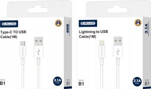 Kabel USB Jellico JELLICO kabel B1 USB-C 3.1A 1M Biały 5