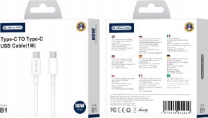 Kabel USB Jellico USB-C - USB-C 1 m Biały (6974929200893) 6