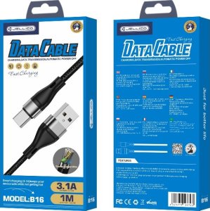 Kabel USB Jellico JELLICO kabel B16 USB-C 3.1A 1M Czarny 6