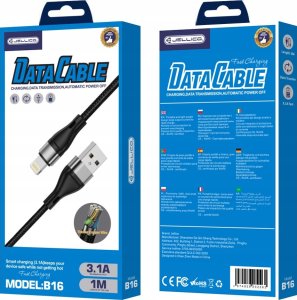 Kabel USB Jellico USB-A - Lightning 1 m Czarny (6974929202286) 5