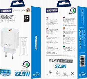 Ładowarka Jellico JELLICO ładowarka sieciowa AK165 22,5W 1xUSB QC3.0 + kabel USB-C Biały 4