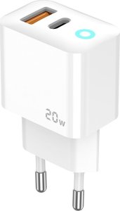 Ładowarka Jellico JELLICO ładowarka sieciowa EU11 PD 20W 1xUSB-C + 1xUSB QC3.0 Biały 1