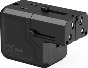 Ładowarka Choetech Ładowarka podróżna Choetech PD6038 USB-C USB-A PD 20W USA EU UK AU - czarna 7