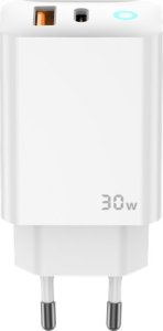 Ładowarka Jellico JELLICO ładowarka sieciowa EU13 GaN PD 30W 1xUSB-C + 1xUSB QC3.0 + kabel USB-C - Lightning Biały 2