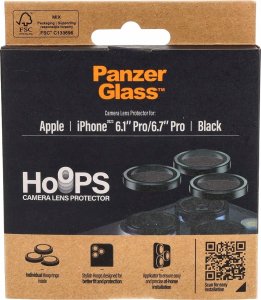 PanzerGlass PanzerGlass Hoops Camera iPhone 15 Pro 6.1" / 15 Pro Max 6.7" czarny/black 1139 camera lens protector hoop optic rings 2