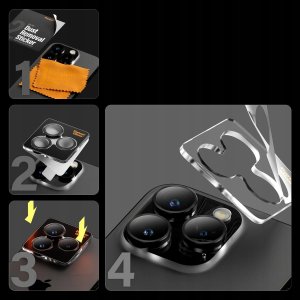 PanzerGlass PanzerGlass Hoops Camera iPhone 15 Pro 6.1" / 15 Pro Max 6.7" czarny/black 1139 camera lens protector hoop optic rings 6