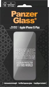 PanzerGlass Ceramic Protection iPhone 15 Plus 6.7" Ultra-Wide-Fit Screen Protection Easy Aligner Included 2839 4