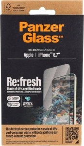 PanzerGlass Re:fresh Glass iPhone 15 Plus 6.7" Ultra-Wide-Fit Screen Protection Easy Aligner 2823 2