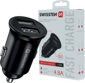 Ładowarka Swissten Swissten 20111900 ładowarka do urządzeń przenośnych Uniwersalne Czarny Zapalniczka Szybkie ładowanie Automatyczna 10