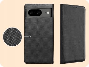 Hello Case ETUI Z KLAPKĄ DO GOOGLE PIXEL 8A CZARNE ZAMYKANE MAGNETYCZNE KABURA FLIP 4