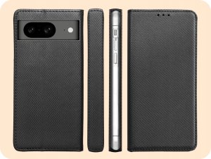 Hello Case ETUI Z KLAPKĄ DO GOOGLE PIXEL 8A CZARNE ZAMYKANE MAGNETYCZNE KABURA FLIP 6