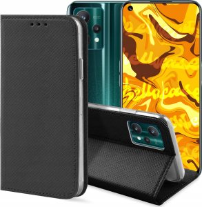 Hello Case ETUI Z KLAPKĄ DO REALME 9 PRO / 9 5G CZARNE ZAMYKANE MAGNETYCZNE KABURA 1