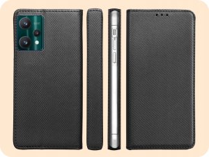 Hello Case ETUI Z KLAPKĄ DO REALME 9 PRO / 9 5G CZARNE ZAMYKANE MAGNETYCZNE KABURA 6