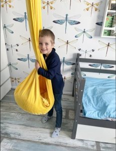 Huśtawka Małpiszon Huśtawka kokon zawieszana dla dzieci szary 14