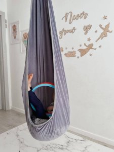 Huśtawka Małpiszon Huśtawka kokon zawieszana dla dzieci szary 3