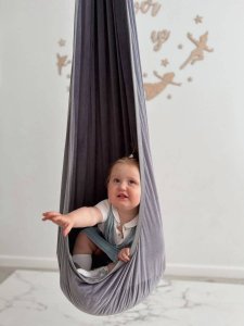 Huśtawka Małpiszon Huśtawka kokon zawieszana dla dzieci szary 4