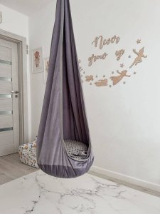 Huśtawka Małpiszon Huśtawka kokon zawieszana dla dzieci szary 5