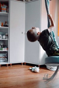 Huśtawka Małpiszon Talerz-huśtawka tapicerowana do pokoju turkusowy 11