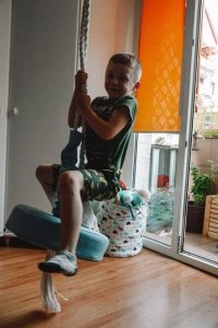 Huśtawka Małpiszon Talerz-huśtawka tapicerowana do pokoju turkusowy 12