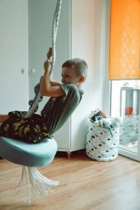 Huśtawka Małpiszon Talerz-huśtawka tapicerowana do pokoju turkusowy 6