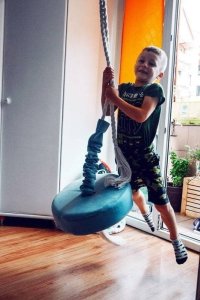 Huśtawka Małpiszon Talerz-huśtawka tapicerowana do pokoju turkusowy 7