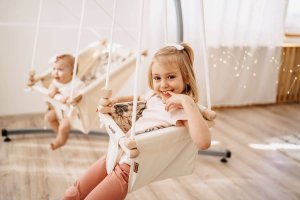 Huśtawka Małpiszon Huśtawka dla niemowlaka Junior Beige Incababy mosaic 2