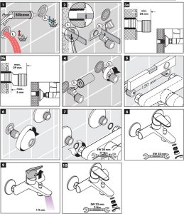 Bateria wannowa Heckermann Bateria Wannowa Ścienna Heckermann Af5 5