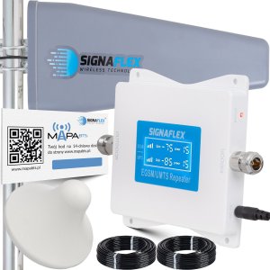 System przekazu sygnału AV Signaflex Zestaw Wzmacniacz Egsm/Umts White Ls-Egw1 + T2 23Dbi 15M + 1X Grzybek 1