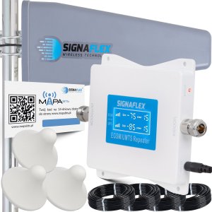 System przekazu sygnału AV Signaflex Zestaw Wzmacniacz Egsm/Umts White Ls-Egw1 + T2 23Dbi 15M + 4X Grzybek 1