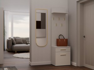 Topeshop WIESZAK SZAFKA NA BUTY DUO KASZMIR BEŻ 3