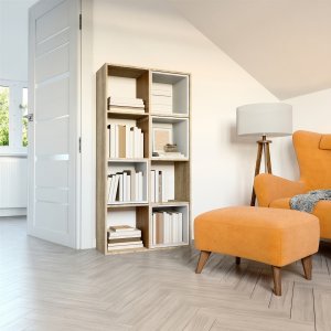 Topeshop REGAŁ KOMOROWY SZAFKA MALAX 2X4 DĄB SONOMA 3