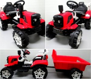 R-Sport TRAKTOREK C2 zielony na akumulator z przyczepką Muzyka 6