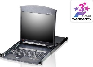 Przełącznik Aten Przełącznik KVM ATEN KL1508AM, TFT 43 cm, VGA, PS/2-USB przez Cat 5, 8 portów, niemiecki układ klawiatury 1