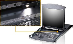 Przełącznik Aten Przełącznik KVM ATEN KL1508AM, TFT 43 cm, VGA, PS/2-USB przez Cat 5, 8 portów, niemiecki układ klawiatury 4