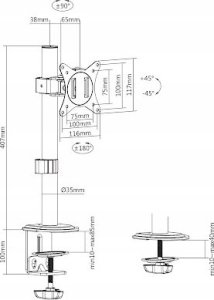 Brateck UCHWYT BIURKOWY MONITORA BRATECK-LDT66-C01 4