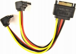 Kabel zasilający Gembird Rozdzielacz zasilania kątowy SATA - 2xSATA 15 cm 4