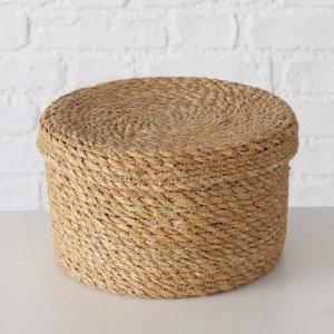 Boltze Zestaw koszy z trawy morskiej Sophy, plecione z pokrywką 6