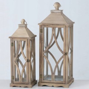 Boltze Lampiony drewniane KAROL, duże, 2 sztuki 10