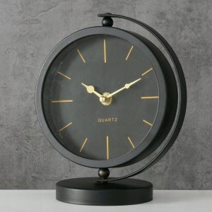 Boltze Zegar stołowy czarny BALIA, złote wskazówki, 20 cm 2