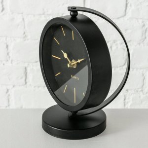 Boltze Zegar stołowy czarny BALIA, złote wskazówki, 20 cm 3