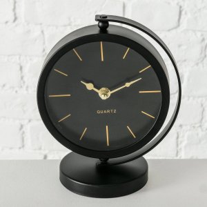 Boltze Zegar stołowy czarny BALIA, złote wskazówki, 20 cm 5