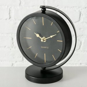 Boltze Zegar stołowy czarny BALIA, złote wskazówki, 20 cm 6
