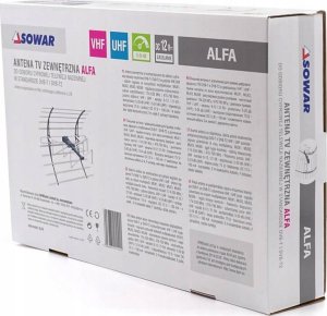 Antena RTV Sowar Antena zewnętrzna DVB-T / DVB-T2, VHF/UHF, 5-24 dB, SOWAR 3