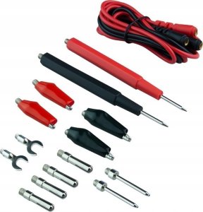 DPM Przewody i końcówki do miernika elektrycznego, cat. III, 2 A / 800 V, 15 elementów 4