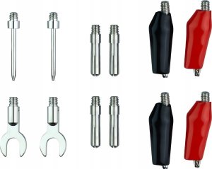 DPM Przewody i końcówki do miernika elektrycznego, cat. III, 2 A / 800 V, 15 elementów 7