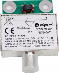 System przekazu sygnału AV DPM Wzmacniacz antenowy z symetryzatorem, dopuszkowy, 24 dB 1